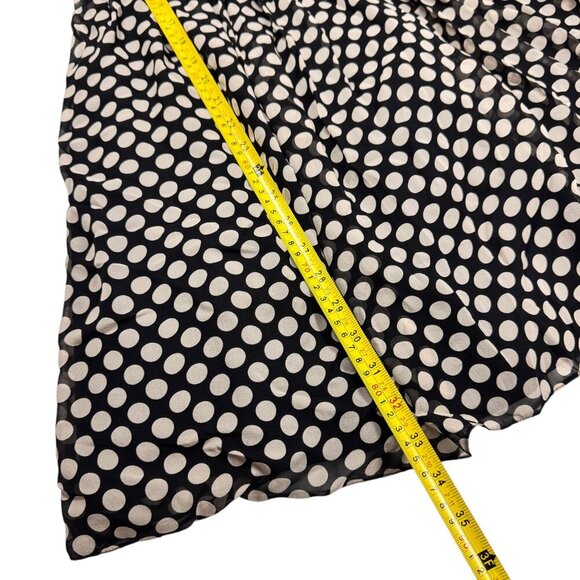 Aidan Mattox Polkadot Cocktail Dress Sz.6 Black Cream Silk Event Coquette - Picture 10 of 13